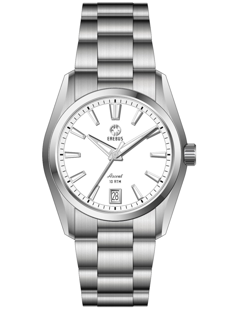 ASCENT 36 White Enamel – EREBUS WATCH