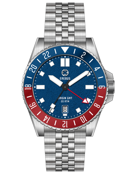 EREBUS ORIGIN GMT 腕時計 青黒 ORIGIN GMT Premium Blue – EREBUS WATCH