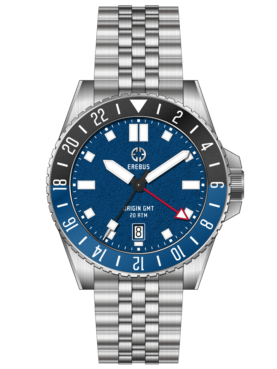 EREBUS ORIGIN GMT 腕時計 青黒 ORIGIN GMT Premium Blue-Black – EREBUS WATCH