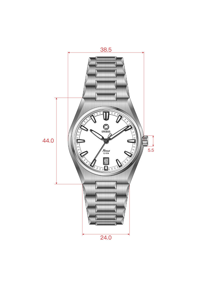 Nexus White Gunmetal – EREBUS WATCH