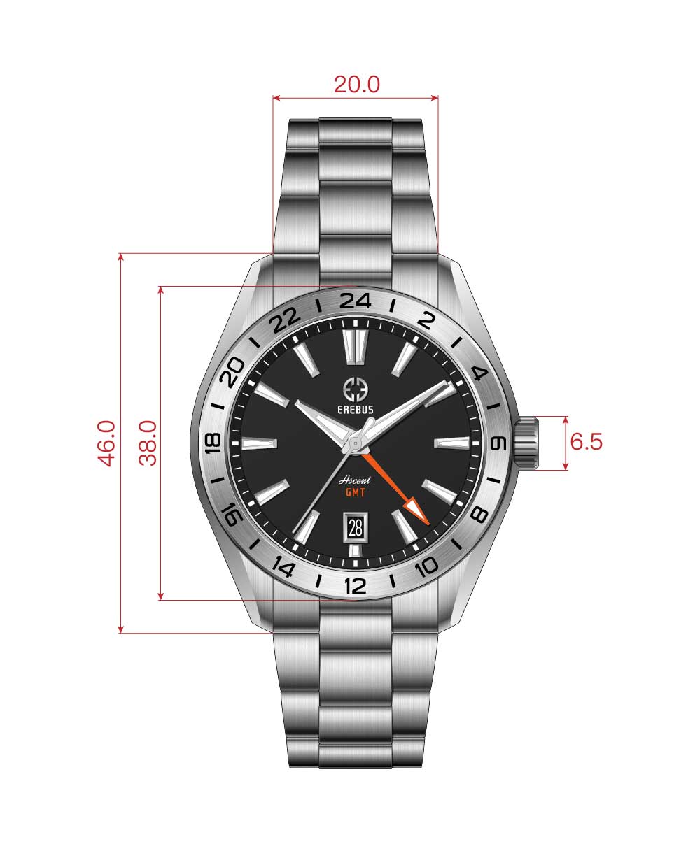 ASCENT 40 GMT Black – EREBUS WATCH