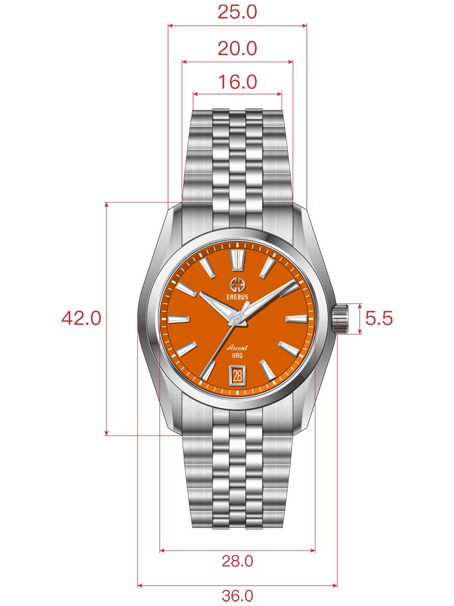 ASCENT HAQ 36 Orange Enamel – EREBUS WATCH