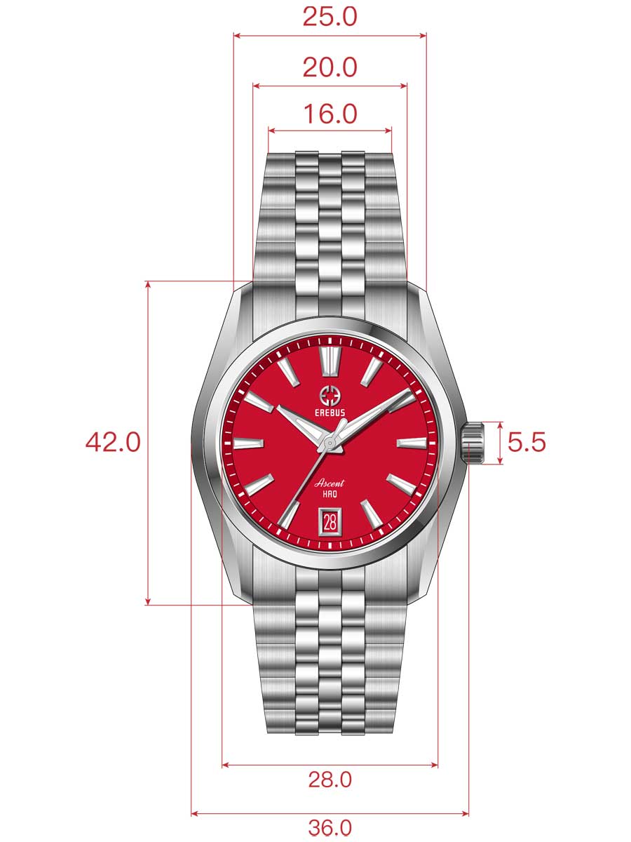 ASCENT HAQ 36 Red Enamel – EREBUS WATCH