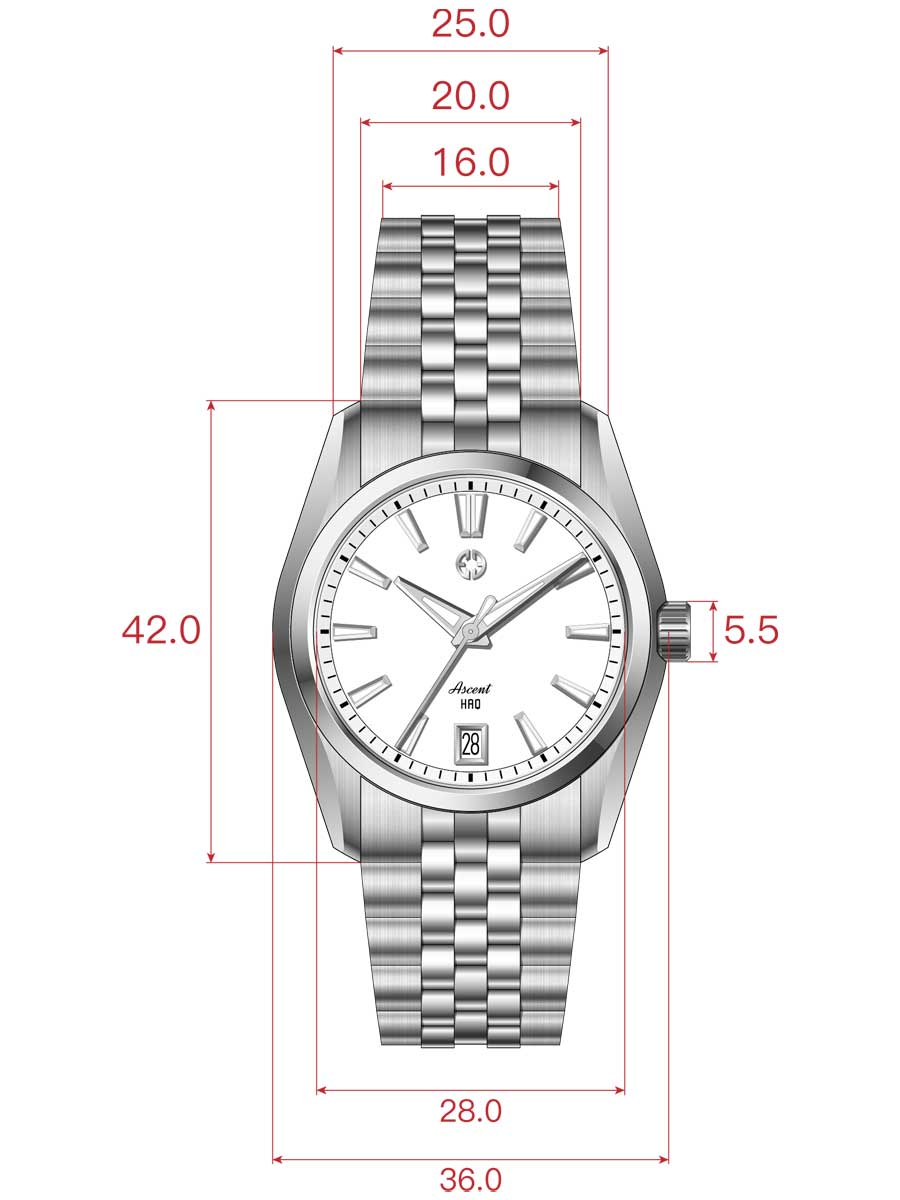 ASCENT HAQ 36 White Enamel – EREBUS WATCH