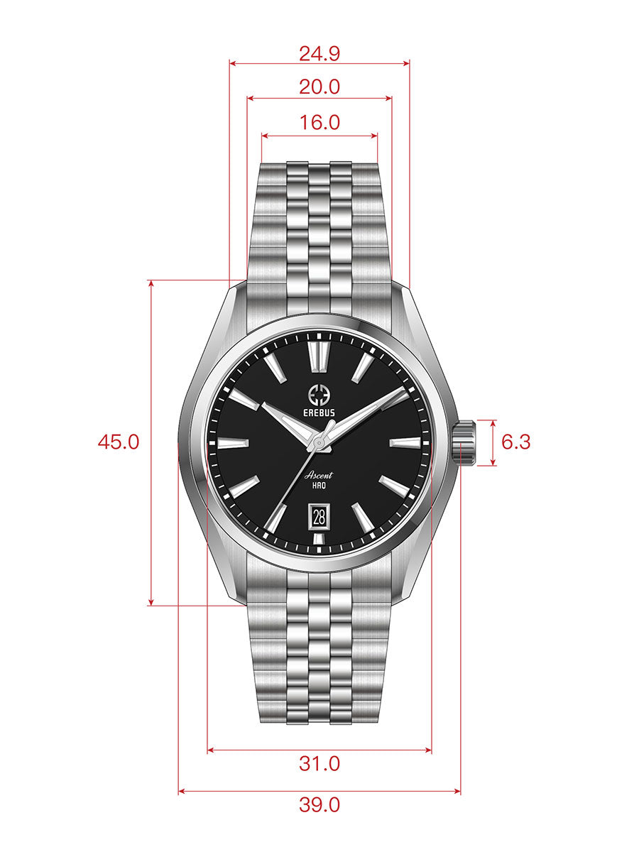 ASCENT HAQ 39 Black Enamel – EREBUS WATCH