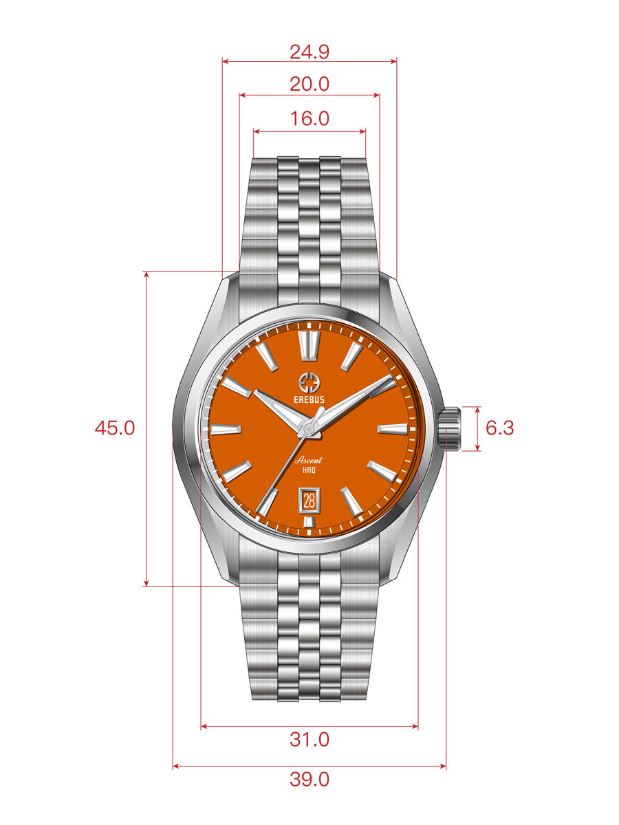 ASCENT HAQ 39 Orange Enamel – EREBUS WATCH