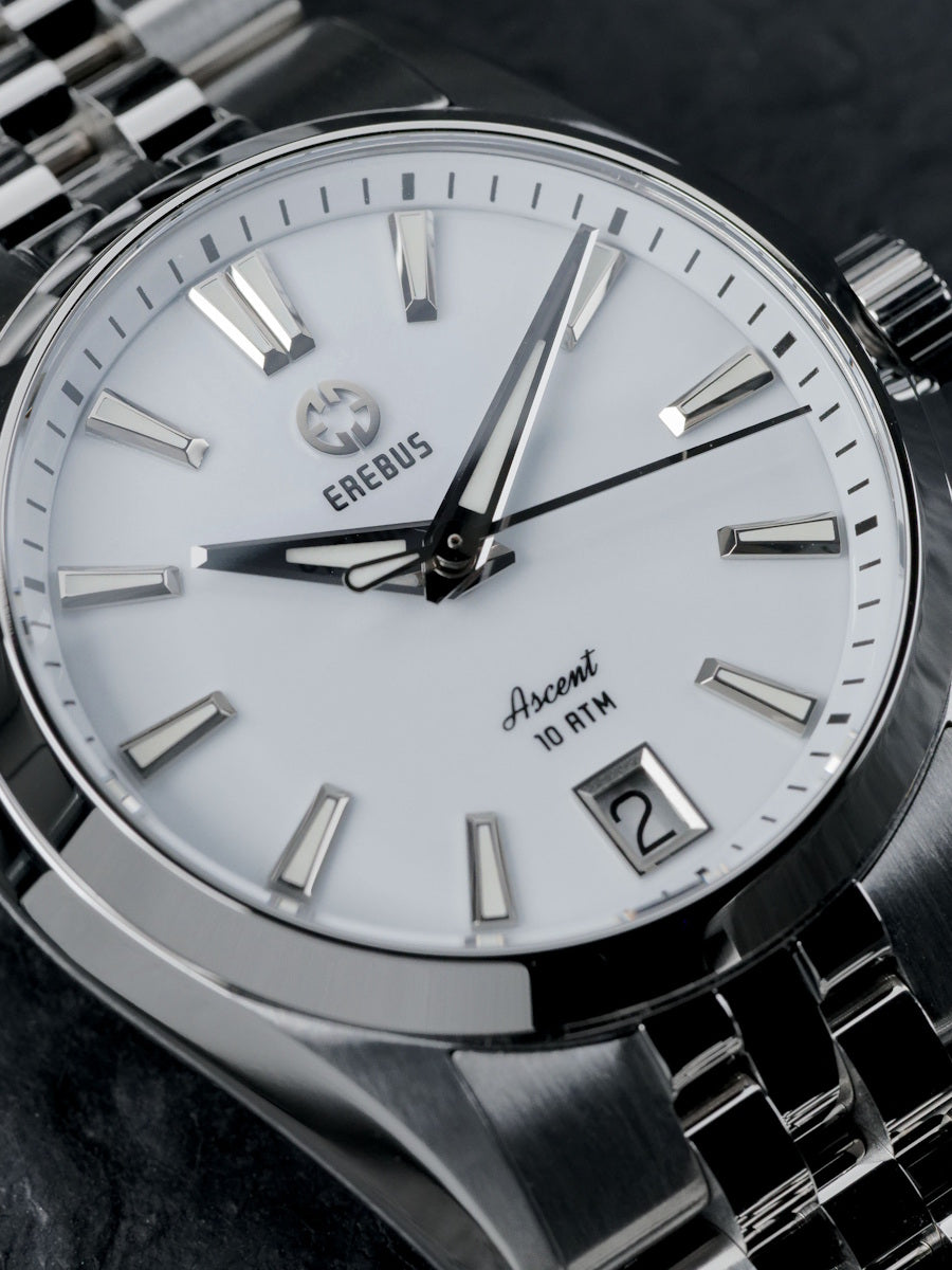 ASCENT 36 White Enamel – EREBUS WATCH