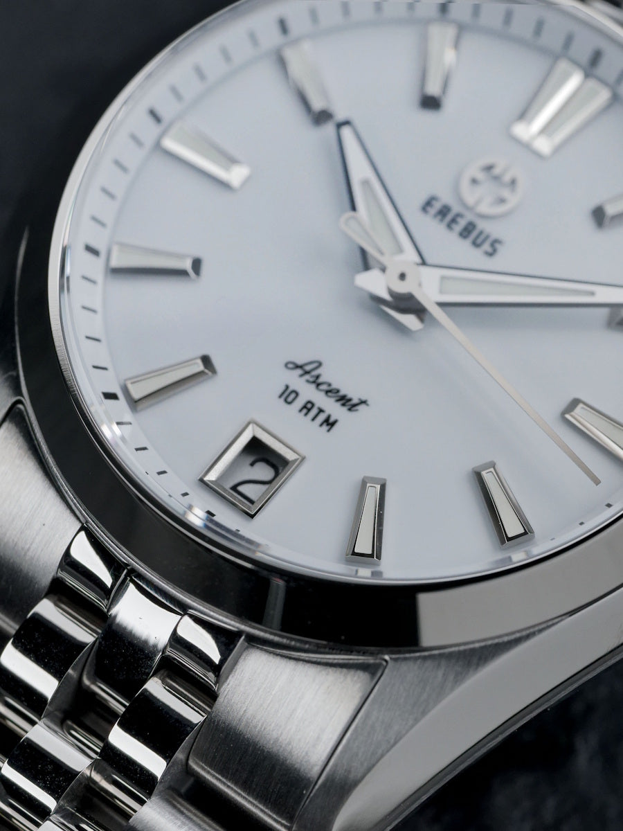 ASCENT 36 White Enamel – EREBUS WATCH